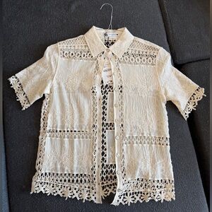 Zara Crochet Cream Blouse